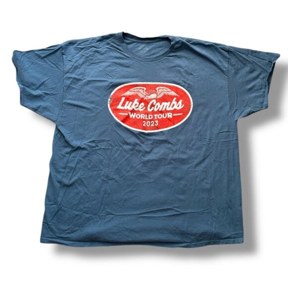 Luke Combs Wings World Tour 2023 Blue T-Shirt Unisex/Men’s Size 3X Band Tee - Picture 1 of 16